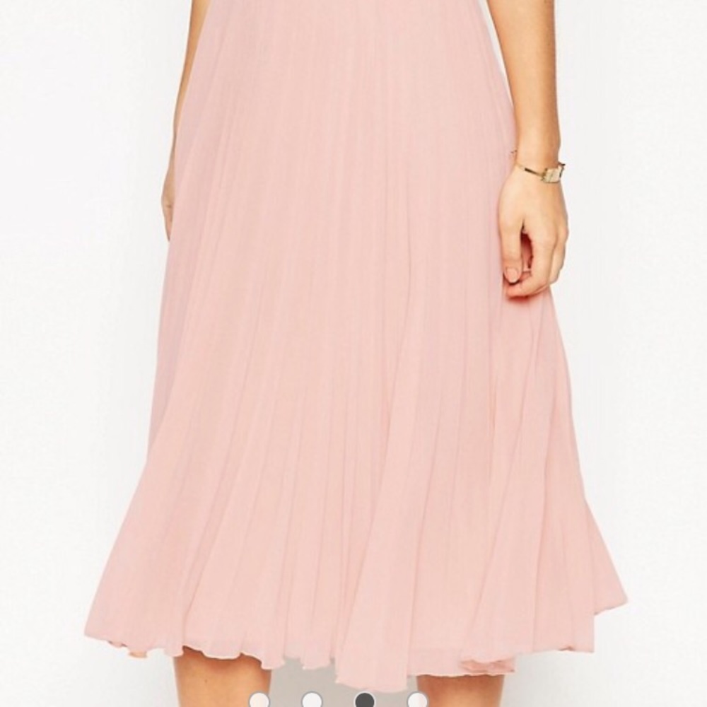 Asos pleated midi skirt 0 salmon pink